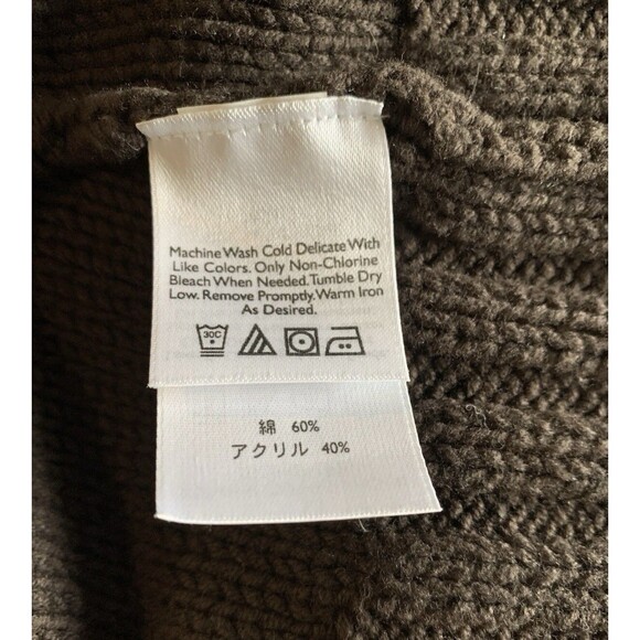 Eddie Bauer Brown Cable Knit Ribbed Pullover Button Sweater Women’s Large - Picture 5 of 7